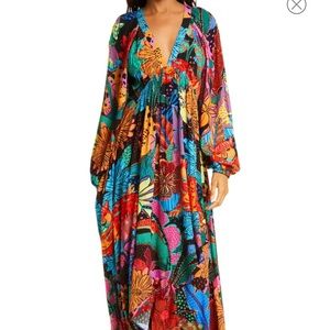 Farm Rio Long Sleeve Maxi Dress